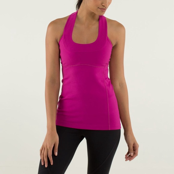 lululemon athletica Tops - Lululemon Scoop Neck Tank *Luon - Raspberry - Size 6